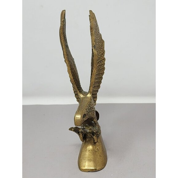 Vintage Antique Finish Brass Eagle Raptor Figurine Sculpture - Picture 2 of 10